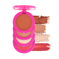Swiss Beauty Craze Baesic 4-in-1 Multi-Face Palette | Lip & cheek cream | 2 Eyeshadow shades | 1 Highlighter | Shade- Delulu, 6g