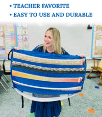 Carson Dellosa Teacher Bulletin Board Border Storage, Foldable Border Storage Pocket Chart-Organize Bulletin Board Borders and Wall Borders, Border Storage with Pockets (41