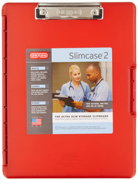 Dexas 3517-J101 Slimcase 2 Storage Clipboard with Side Opening12.5 x 9.5 in Strawberry. Organize in Style for Home, School, Work or Trades! Ideal for Teachers, Nurses, Students, Homeschooling Strawberry Red