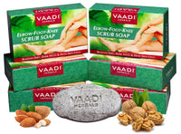 Vaadi Herbals Elbow Foot Knee Scrub With Almond And Walnut Scrub Soap, 75g (Pack Of 6)
