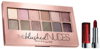 Maybelline New York The Blushed Nudes Palette Eyeshadow, 9g and Maybelline New York Color Sensational Loaded Bold Lipstick, Midnight Date, 3.9g