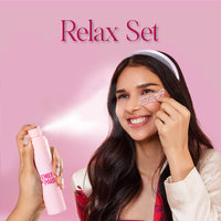 Tint Cosmetics Set of 2 The Relax Set, Hydrating Mist, Hydrate & Soothes Skin, Reduce Puffiness & Relieves Itching & Reusable Under-Eye Patches, Hydrate & Plumps Under Eye Area, Maximise Absorption of Creams & Serums, Suitable For All Skin