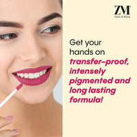 ZM Stay Matte Transfer-proof Lip Color | Matte Texture | Liquid Lipstick | Waterproof and Smudgeproof | Cruelty-free, 6 ML (Pink Fling)