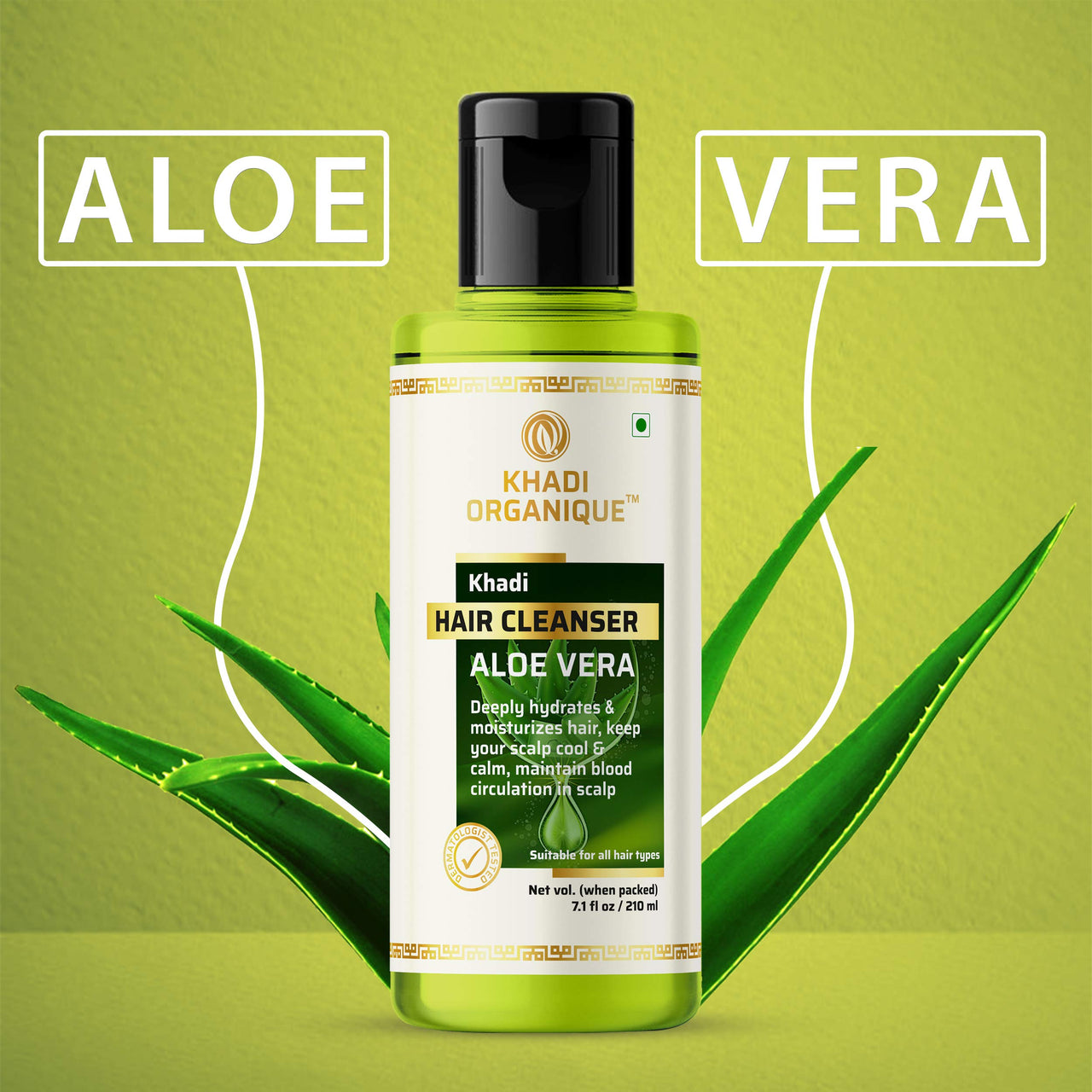 Khadi Organique Herbal Natural Aloevera Hair Shampoo Pack of 4