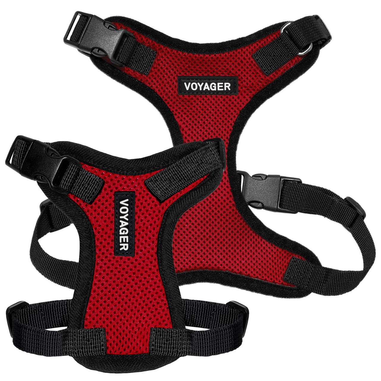 Voyager Step-in Lock Pet Harness - All Weather Mesh, Adjustable Step in Harness for Cats and Dogs by Best Pet Supplies - Red/Black Trim, XS Harness (Red/Black Trim) XS (Chest: 13 - 16" * Fit Cats)