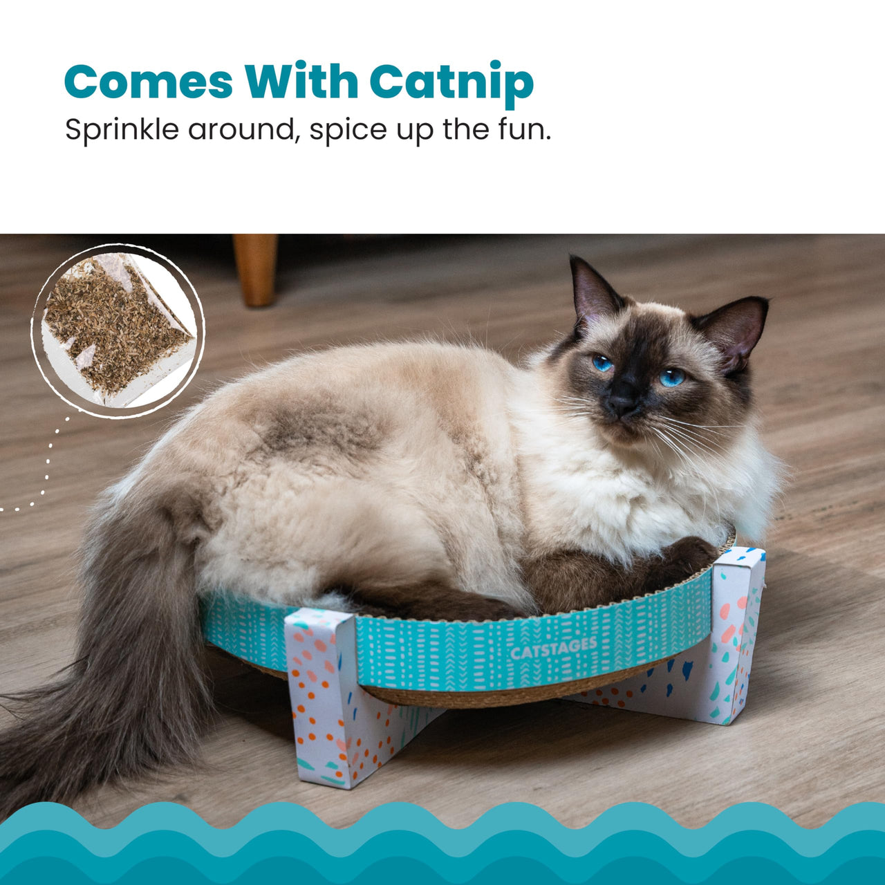 Catstages Scratch, Snuggle & Rest Corrugated Cat Scratcher With Catnip (packaging may vary) Scratch Snuggle & Rest