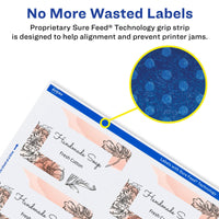 Avery Glossy White Labels with Sure Feed Technology, 2
