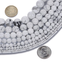 Natural Stone Beads 10mm White Howlite Gemstone Round Loose Beads Crystal Energy Stone Healing Power for Jewelry Making DIY,1 Strand 15