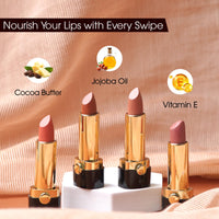 Born16 Moon Duchess Matte Perfection Lipstick – Princess Bruely | Strong Pay-Off, Transfer-Proof with Color Lock Technology | SPF, 24-Hour Moisturization with Vitamin E, 4.2g