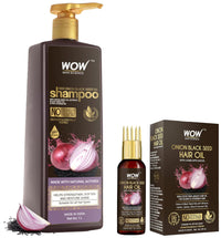 WOW Skin Science Onion Black Seed Hair Oil 50 ml & Onion Oil Shampoo 1 Litre With Red Onion Seed Oil Extract 50 ml