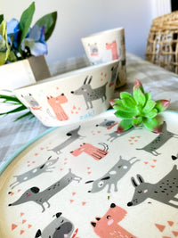 Zak Designs Kids Dinnerware Set 3 Pieces, Durable and Sustainable Melamine Bamboo Plate, Bowl, and Tumbler are Perfect For Dinner Time With Family (Dog) 8