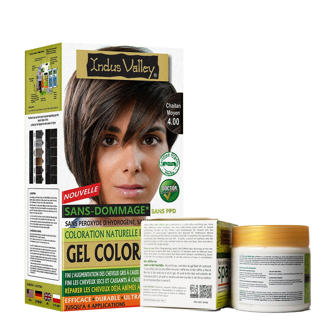 INDUS VALLEY Natural Damage Free Gel Colour Medium Brown With Hair Ultima Spa (175 ml)