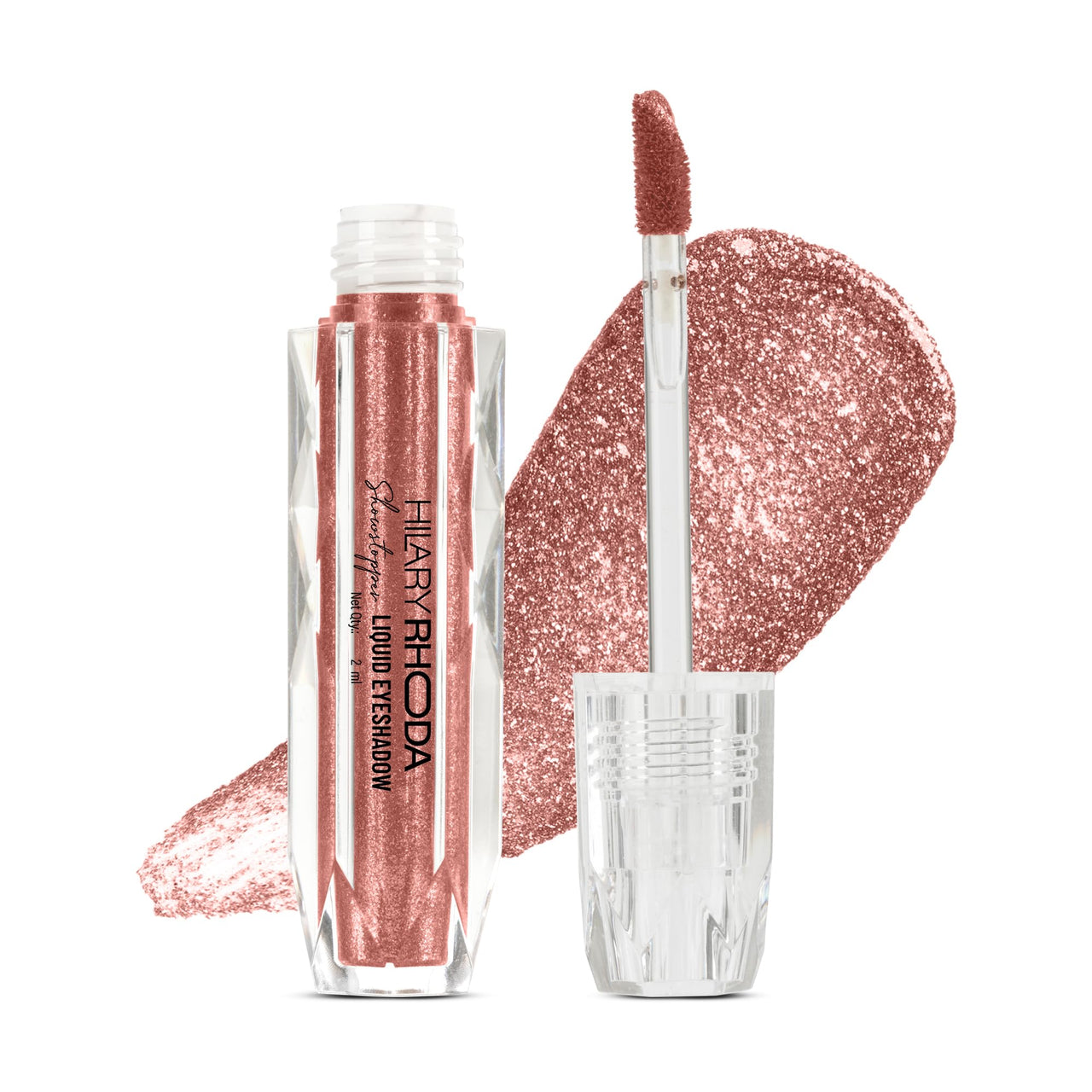 Hilary Rhoda Showstopper Liquid Eyeshadow | Gel-Based Formula | Shimmer Finish | Highly Pigmented | Blends Easily | Create Versatile Looks | 2ml (Rose Gold - Shade 03)