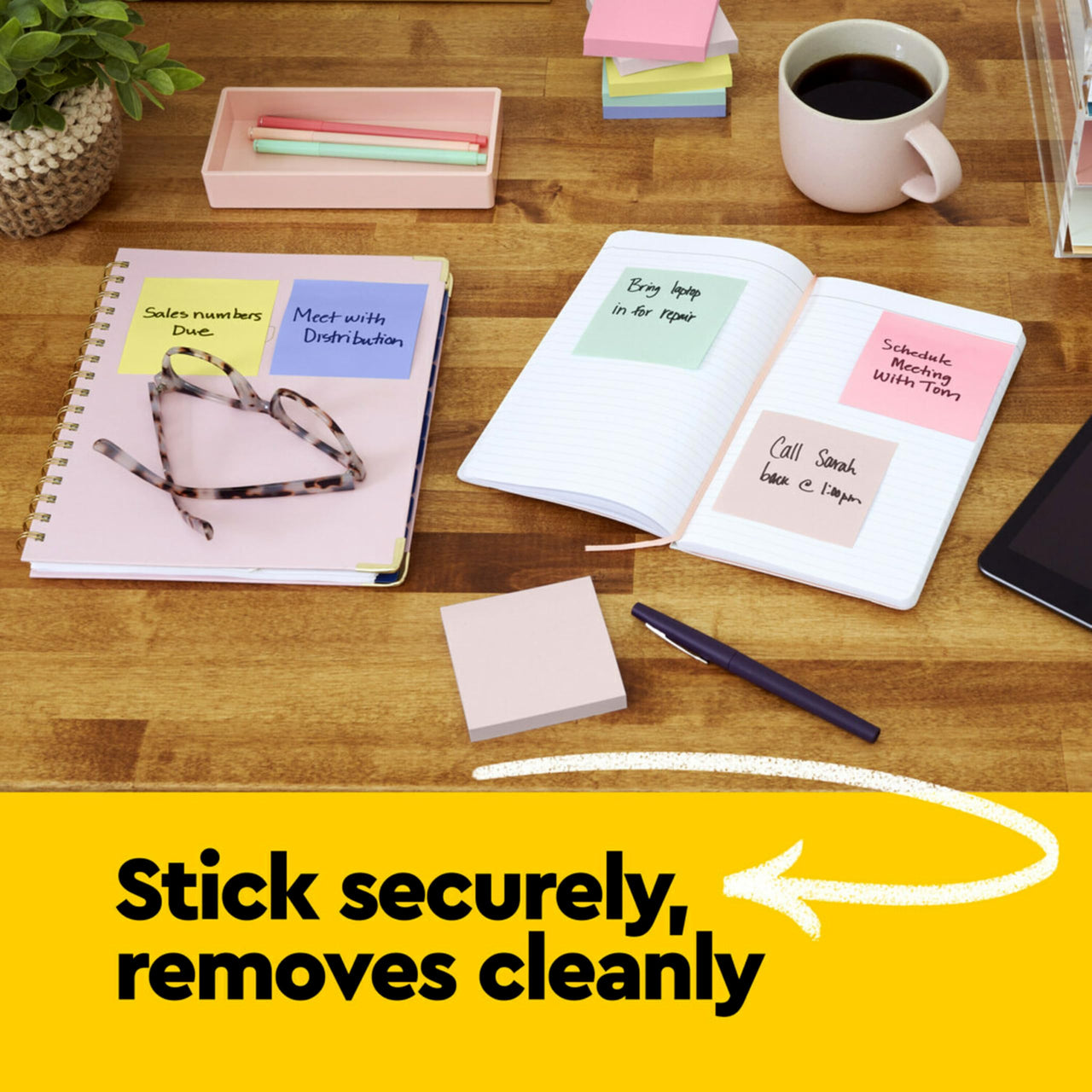 Post-it Notes, 1/3/8 x 1 7/8 in, 24 Sticky Notes Pads, 100 Sheets per Pad, Canary Yellow, The Original Post-it Note, New Year Organization or Second Semester School Supplies