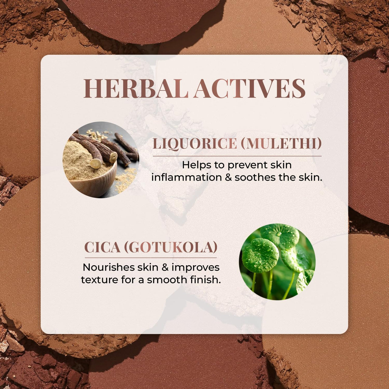 Just Herbs Nourishing Pressed Bronzer Liquorice + Cica for Face Makeup 3.5g (Honey, 3.5)