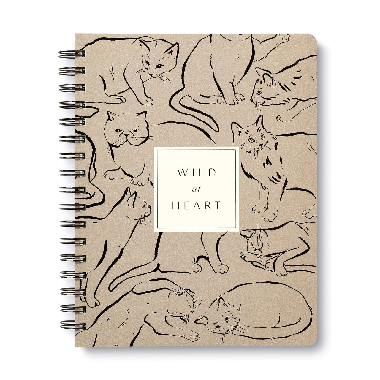 Compendium Spiral Notebook - Wild at Heart  A Designer Spiral Notebook with 192 Lined Pages, College Ruled, 7.5W x 9.25H
