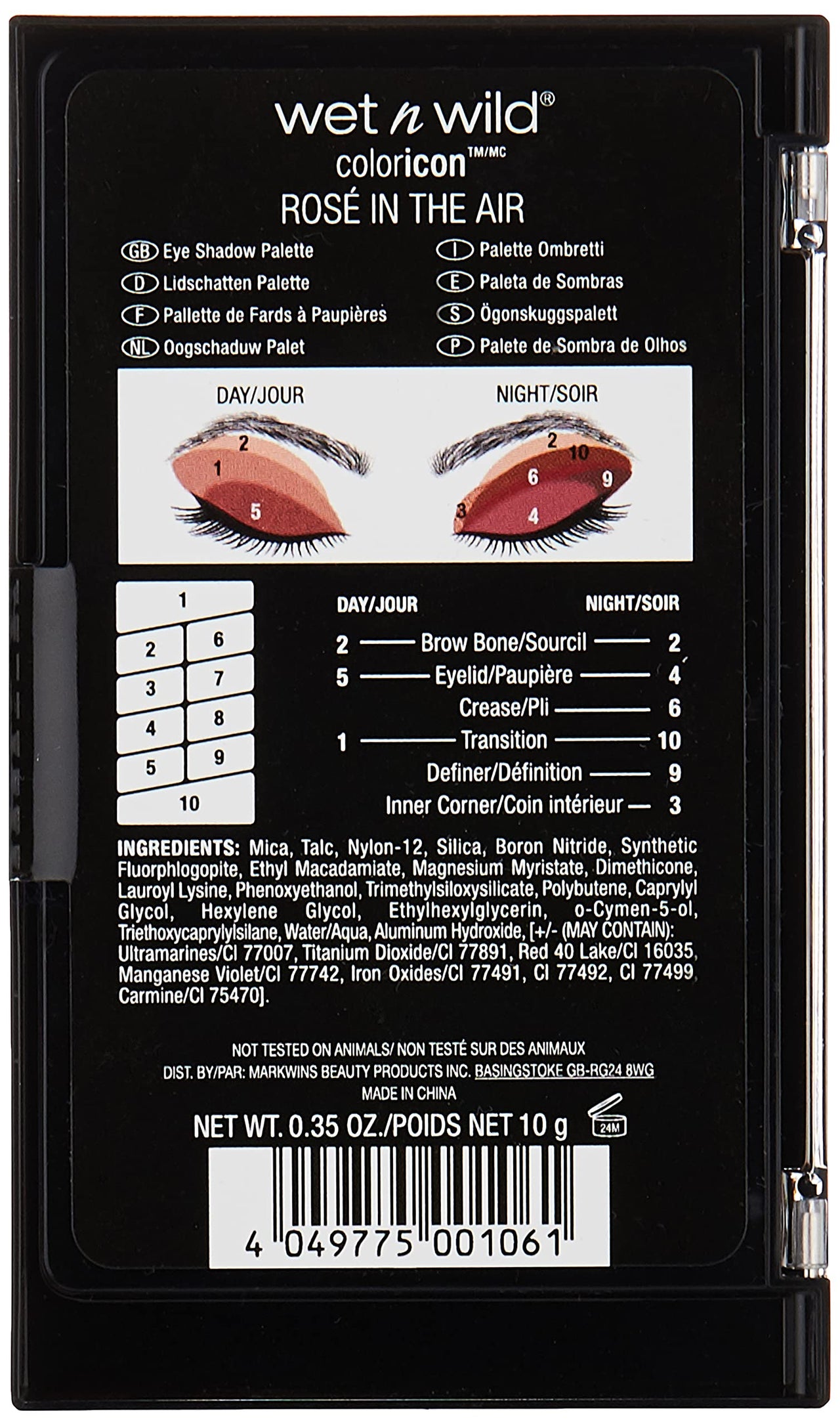 Wet n Wild Color Icon 10 Pan Palette-Petalette Rosé in the air Eyeshadow Palette with 10 Bright & Matte Eyeshadow Colors for the Day to Night, Long-lasting,Easy-to-blend Formula, Rosé in the Air-10g