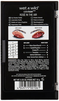Wet n Wild Color Icon 10 Pan Palette-Petalette Rosé in the air Eyeshadow Palette with 10 Bright & Matte Eyeshadow Colors for the Day to Night, Long-lasting,Easy-to-blend Formula, Rosé in the Air-10g