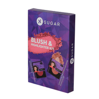 SUGAR Cosmetics Contour De Force Mini Blush - 02 Pink Pinnacle (Deep Rose)+Sugar Cosmetics Contour De Force Mini Highlighter - 02 Gold Glory (Golden Bronze), Multicolor, 8 g (Pack of 2)