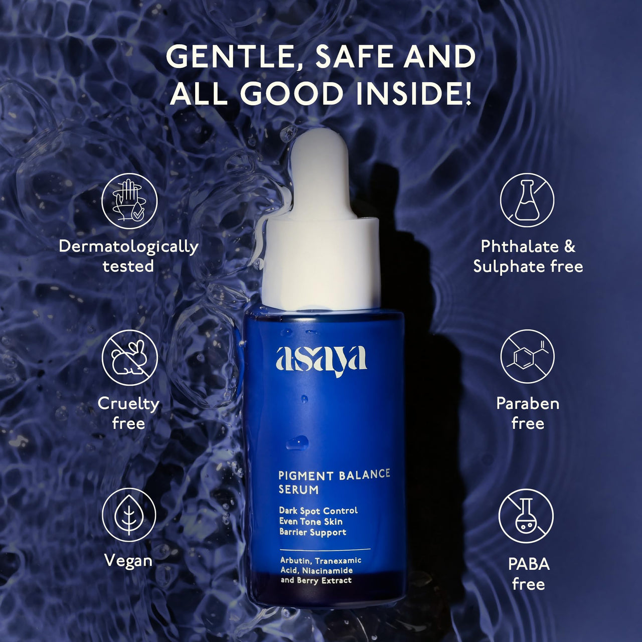 Asaya Korean Pigmentation Serum | Hyperpigmentation & Dark Spot Remover | Tranexamic Acid, Niacinamide & Arbutin | Reduces Melasma, Acne Marks & Discoloration | Brightens & Evens Skin Tone | Berry Extracts for Antioxidant Protection | Lightweight & Fast A
