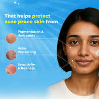 THE SOLVED SKIN Clear Protect SPF 50+ PA++++ Sunscreen for Acne Prone Skin with Advanced Encapsulated UV Tech |Oily Sensitive Skin | Ultra-Light Cooling Gel | No White Cast Broad Spectrum UVA/UVB 50ml