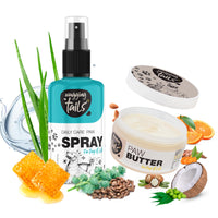 Wagging Tails 2 in 1 combo for pets|Paw Spray 100ml + Paw Butter 50Gm| Paw Spray for Dirty & Muddy Paws | Paw Butter for Heal & Repair Cracked Paws |Natural Grooming Combo for Dogs, Cats & Puppies Paw