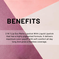 Seven Seas Lip Duo 2 In 1 Lipstick Matte Finish 2-in-1 Duo Liquid Lipstick with Matte Finish and Moisturizing Gloss (Tamoto Red 1, 7ML)