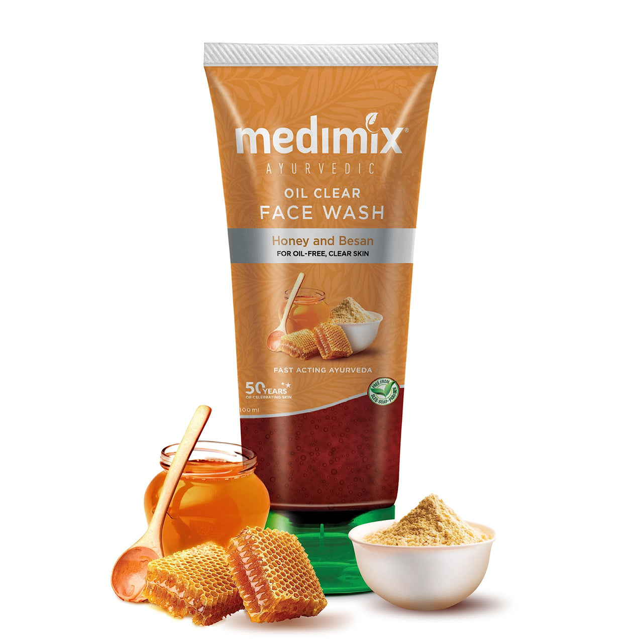 Medimix Ayurvedic Oil clear Face Wash for youthful and glowing skin | With Honey and Besan| 100 ml