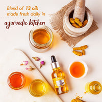Nat Habit Turmeric Rosehip Mukhalaya Face Oil For Tan, Pigmentation & Blemish Control, with Blend of 13 Cold Pressed Oils, For Natural Face Care, No Mineral Oil or Chemical (30ml)