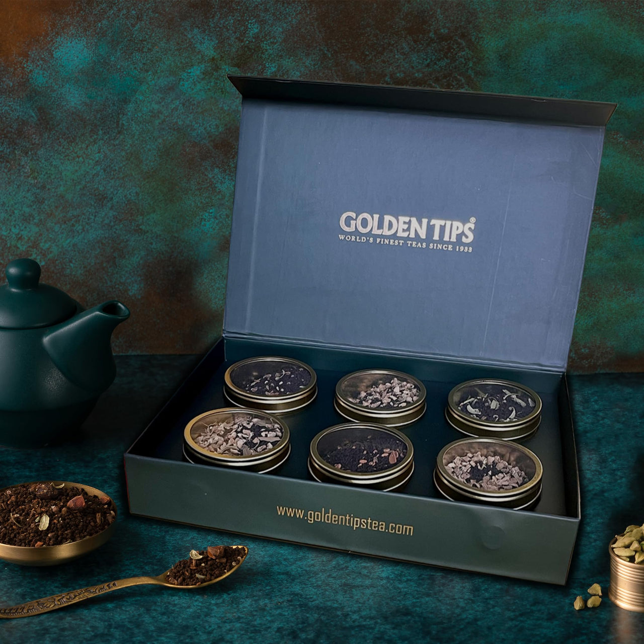 Golden Tips Spiced Tea Gift Set – Masala Chai, Ginger Mastea & Kadak Chai | 3-in-1 Loose Leaf Chai Collection Ideal for Birthdays, Corporate Gifts & Festive Gifting