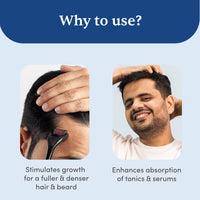 Man Matters Derma Roller With Disinfectant | 540 Micro 0.5mm Titanium Alloy Needles | Reduces Hair Fall & Stimulates Hair Follicles | Easy to use | Safe and Effective