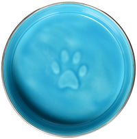 Loving Pets - Le BOL Dog Food Water Bowl Enamel Ceramic Bowl No Tip Stainless Steel Pet Bowl No Skid Spill Proof (Large, Siene Blue) Seine Blue Large