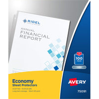Avery Clear Economy Sheet Protectors, Top Load, 100 Document Protectors (75091) 100 Pack