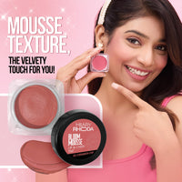 Hilary Rhoda Bloom Mousse Lip N Cheek Tint | Waterproof & Smudge-Proof | 12-Hour Stay | Non-Drying Formula | Mousse Texture | Matte Finish - 5g (Cinnamon chip - Shade 02)
