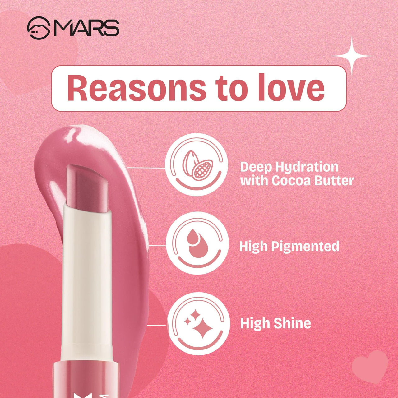 MARS Click Stix Gloss Lip Balm (2.0 gm) (03-BERRY JAM) | High Pigmented | Ultra-Glossy Finish | Non-Sticky | Hydration | Enriched with Cocoa Butter