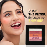 Hilary Rhoda Shimmer Bricks Highlighter Palette | Bronzers, Highlighters & Blushes | Highly Pigmented | Long Lasting & Illuminating Glow - 8.1g (Shade - 02)