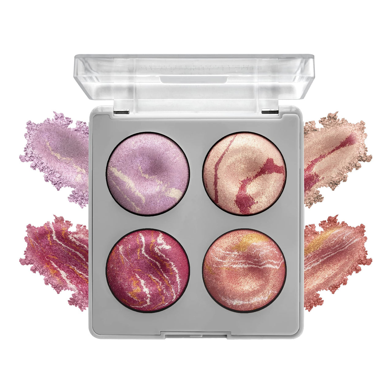 Beauty Berry Moon Lit High Definition Highlighter Palette | Highly-Pigmented Powder Highlighter with Luminous Finish | Easy to Blend Formula, 4 Multicolor Highlighter for Face Makeup (05)