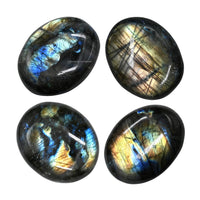 Labradorite Palm Stone - Pocket Massage Worry Stone for Natural Body Chakra Balancing, Reiki Healing and Crystal Grid Labradorite