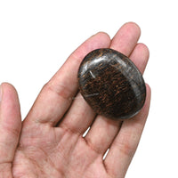 Bronzite Palm Stone - Pocket Massage Worry Stone for Natural Body Chakra Balancing, Reiki Healing and Crystal Grid Bronzite