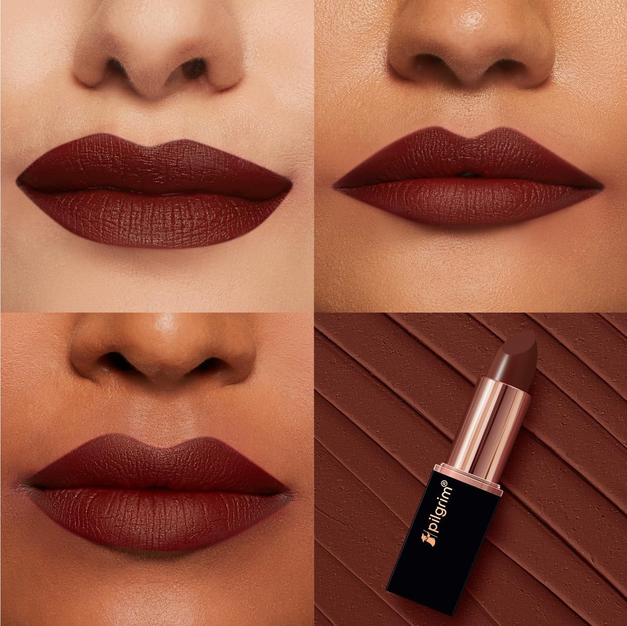 Pilgrim Matte Me Up Bullet Lipstick 4.2g | Creamy, Lightweight, Bold, Non Drying | SPF 30 | Enriched With Hyaluronic Acid & Spanish Squalane | Lipstick for dusky skin tone | Cinnamon Lust -33