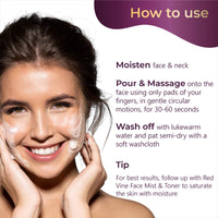 Pilgrim Vino Red Vine Face Wash Cleanser 100ml+Jeju Vitamin C Night Serum 30ml For Face, Oil Based,Face Serum for Anti Ageing,De-Pigmentation,Glowing Skin, Dark Spots Removal, All Skin Type, Men&Women