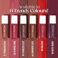 Hilary Rhoda Matte Minis Lipstick | Infused with Vitamin E, Jojoba Oil & Rosehip Oil | 12-Hour Stay | Smudge-Proof & Waterproof Lipstick | Non-Sticky | Set of 6 | 1.2 ml