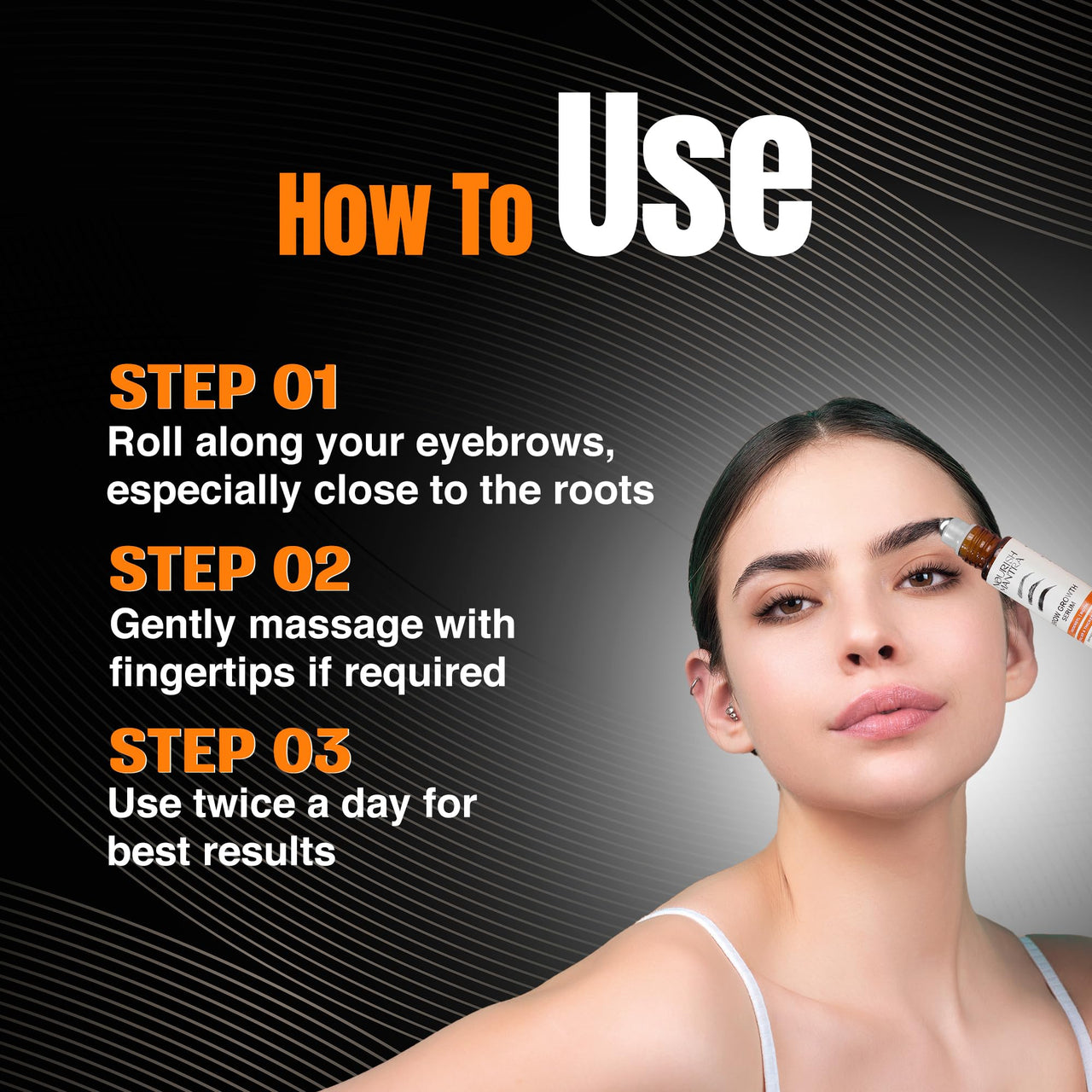 Nourish Mantra Brow Growth Serum | eyelash serum for Brow and lash Hairs Growth, volume & Thickness | Formulated with Redensyl, Biotin, Peptides & Amino Acids | 100% Eye Safe & Fragrance Free - 10 ml