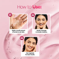 Hilary Rhoda Face & Body Cleansing Scrub Gel | Dead Skin Removing Cleansing Scrub Gel | Gently Exfoliates Skin Cells | Removes Dirt & Oil | 100ml (Strawberry -Shade 04)