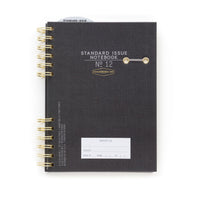 Designworks Ink Standard Issue No. 12 Black Undated Planner Notebook Journal with Lined Pages, Elastic Pen Holder, and Durable Spiral Binding for Work, Writing, Journaling - 6