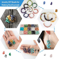 GangGangHao 1888 Pcs Natural Chip Stone Beads About 500g Irregular Gemstones Healing Crystal Loose Rocks Bead Hole Drilled DIY for Bracelet Jewelry Making Crafting (5-8mm, 15 Color Mix-S1) 15 Color-S1