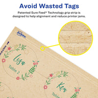 Avery Kraft Brown Round Tags with Sure Feed Technology, 2