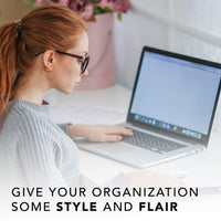 Graphique Blush Marble File Folder Set – File Set Includes 9 Folders and 3 Unique 