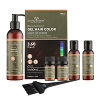 SACRED HERBS Ammonia & PPD Free Organic Gel Hair Color | pH Neutral | Long Lasting Colour with 100% Grey Coverage | Conditioning & Damage Free Natural Hair Coloring for Men & Women Burgundy 3.60 - 240ml+20gm