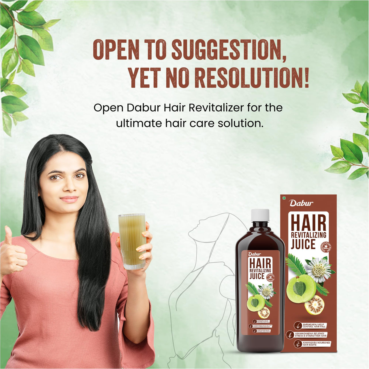 Dabur Hair Revitalizing Juice - 1L | Hair Care Juice for Hair Growth & Hair Fall Control | Enriched with 5+ Powerful Ingredients | No Artificial Colors, Flavours & Sugars